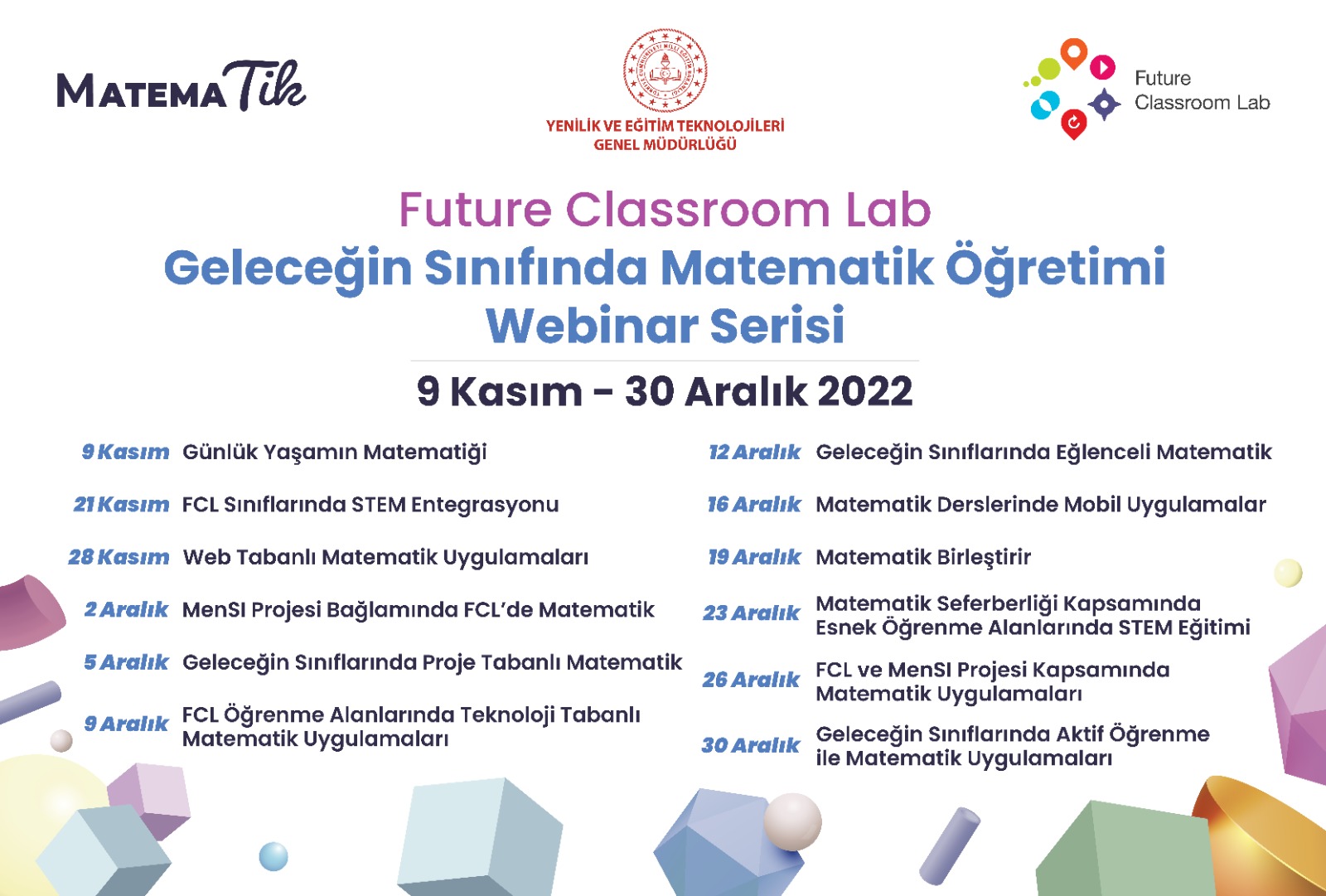 Geleceğin Sınıfında Matematik Öğretimi  Webinar Serisi